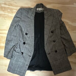 Lillie Rubin Black and Gray Checkered Blazer